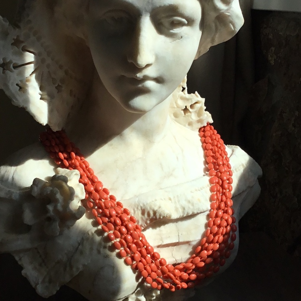 Vintage coral colored necklace